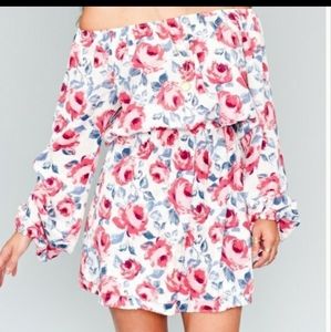 SMYMM Lily Scrunch Off The Shoulder Mini Dress